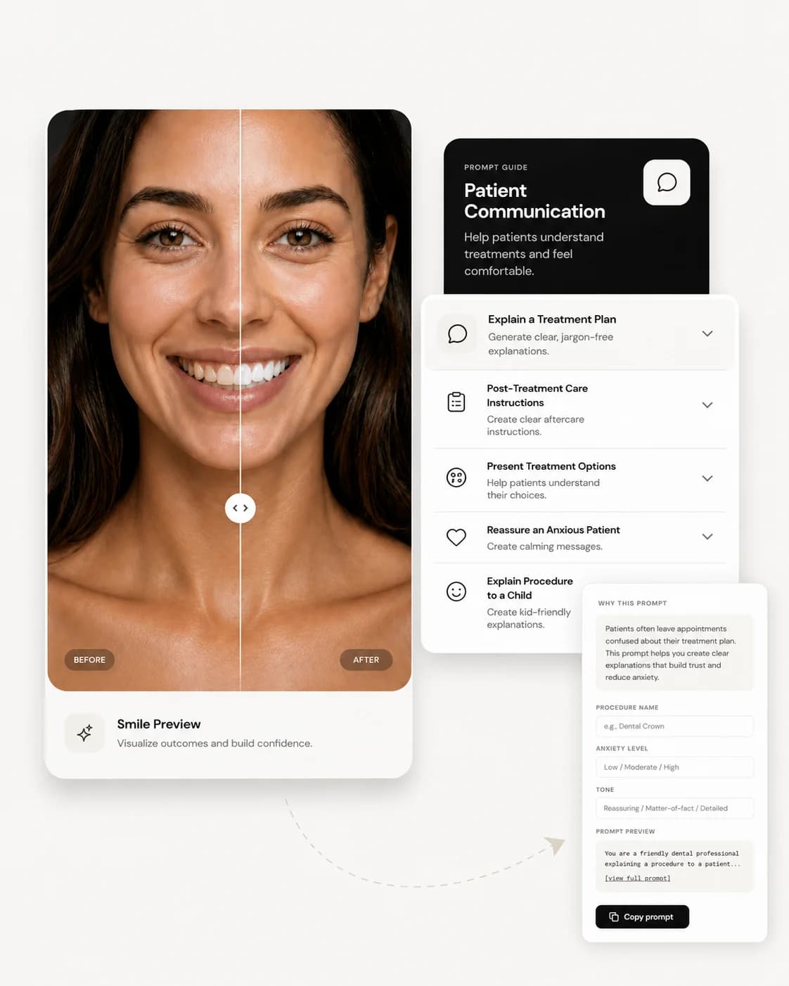DentAI tools interface preview for dental professionals