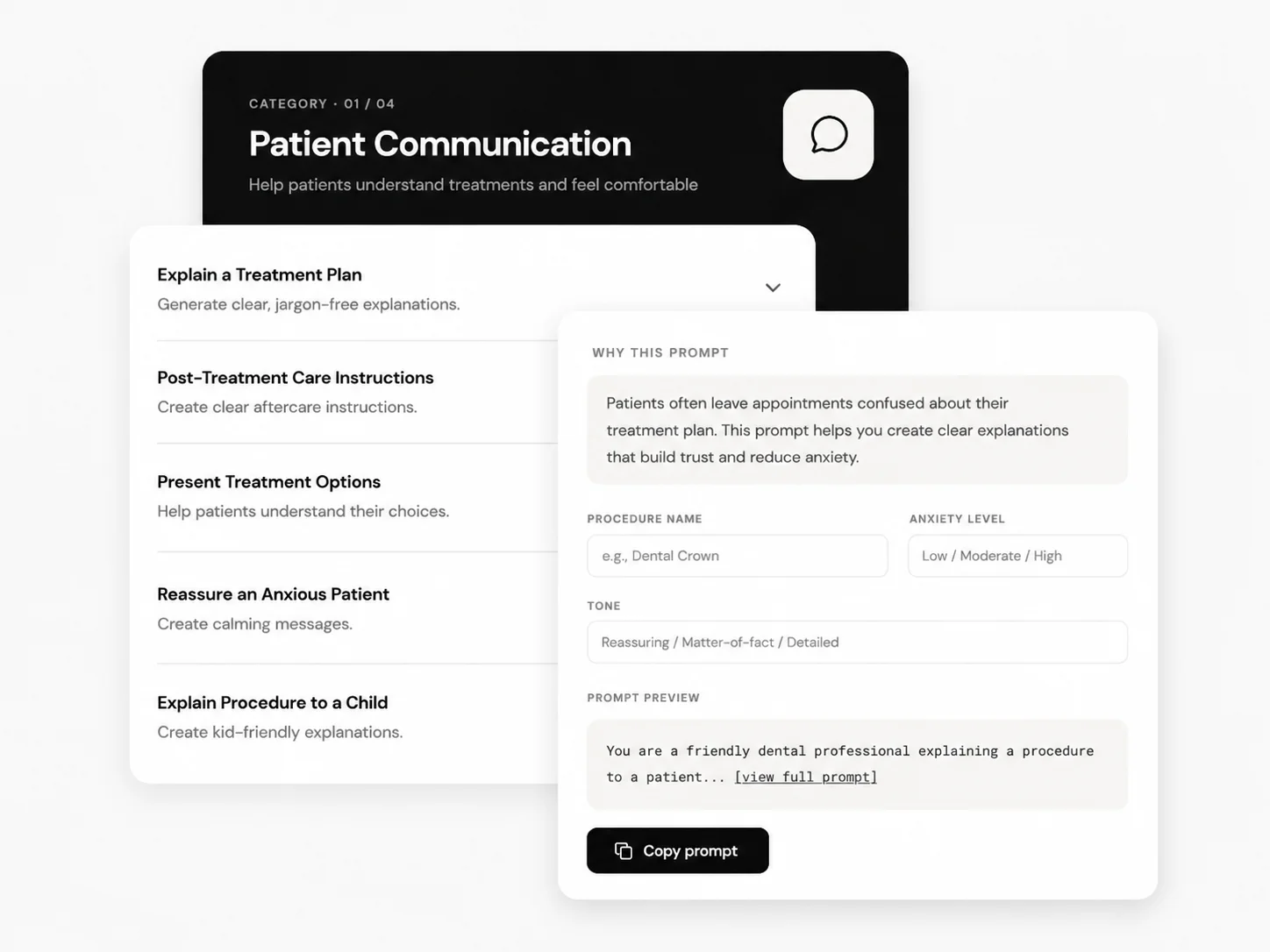 DentAI prompt guide interface preview